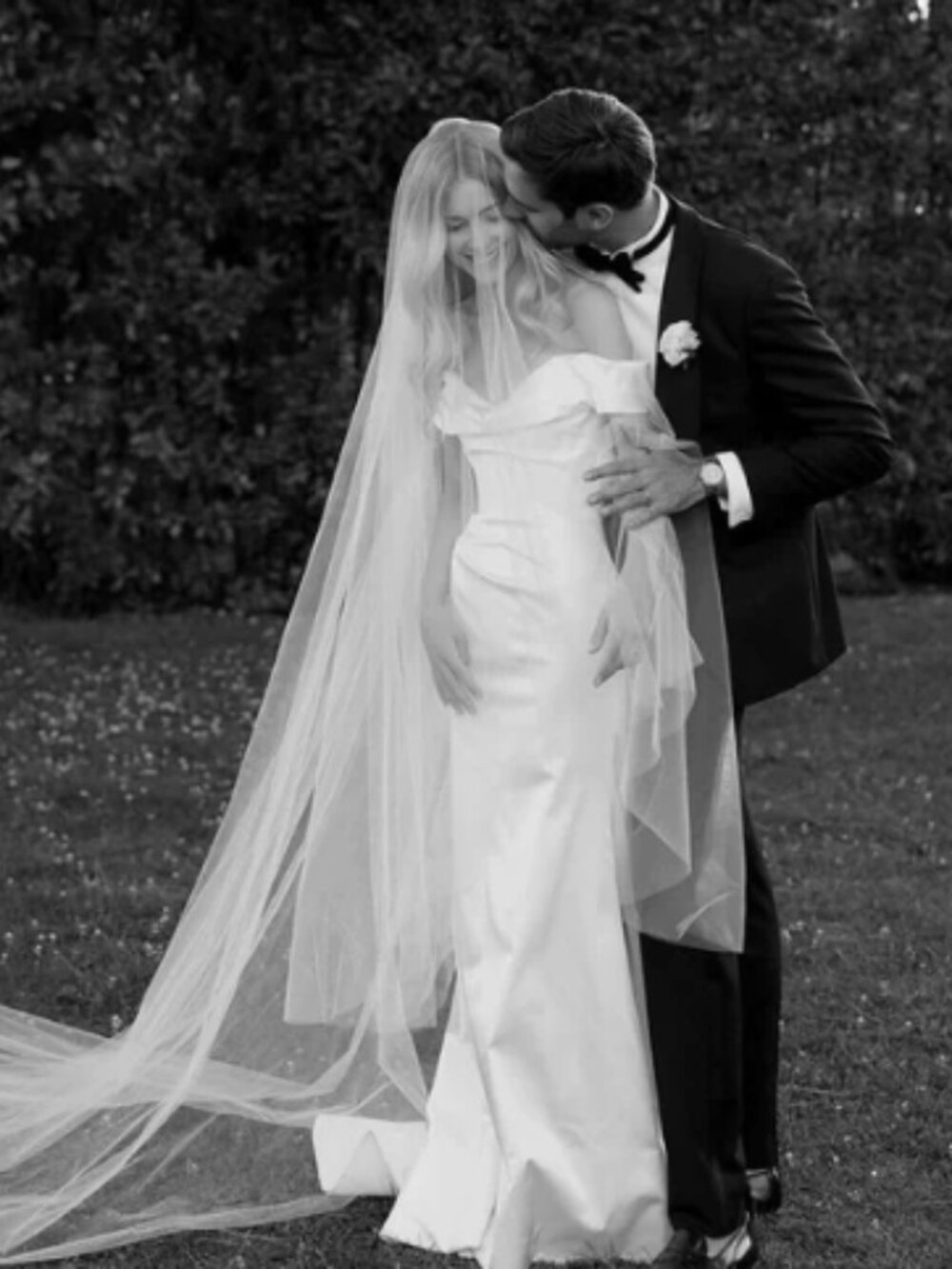 Plain Cathedral Wedding Veil with Long Blusher